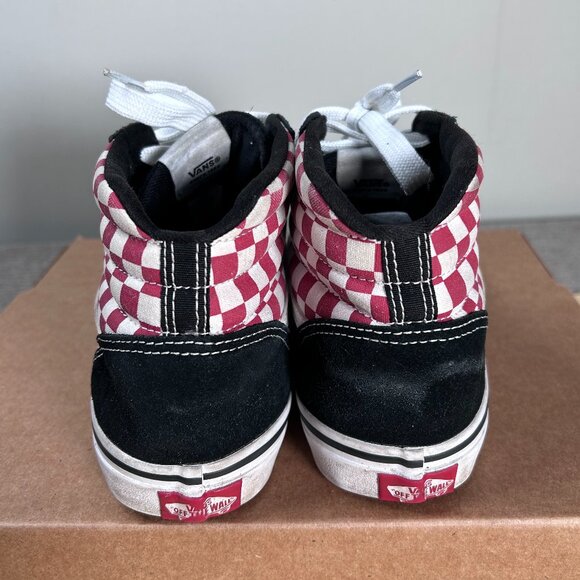 VANS SK8 Hi Shoes Kids Youth 5 Red White Checkered and Black Suede - Picture 5 of 16